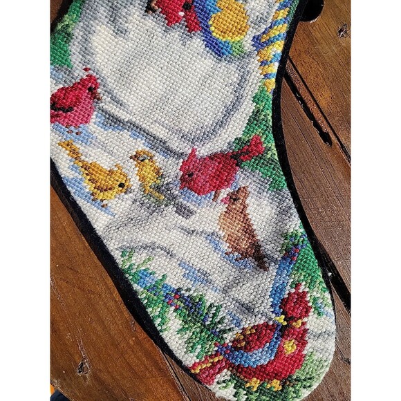 Lands' End Needlepoint Christmas Stocking ROBERT Snowman Wool Discontinued C3 - Picture 7 of 10